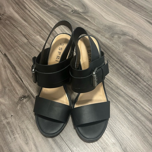 Esprit Black Strappy Heels (7) - Picture 5 of 5